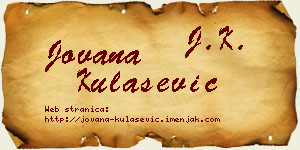 Jovana Kulašević vizit kartica